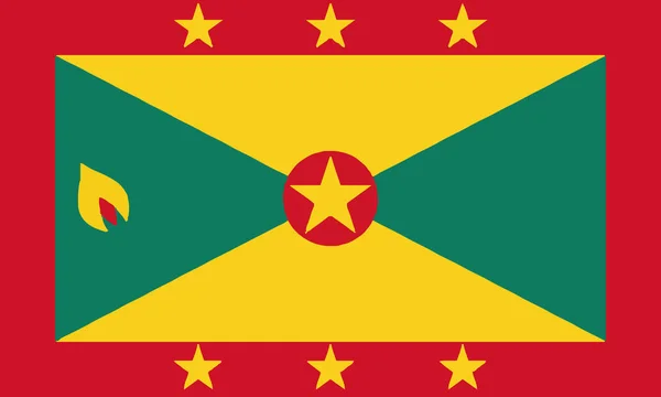 Gedetailleerde Illustratie Nationale Vlag Grenada — Stockvector