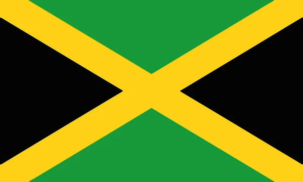 Podrobné Ilustrace Státní Vlajka Jamajka — Stockový vektor