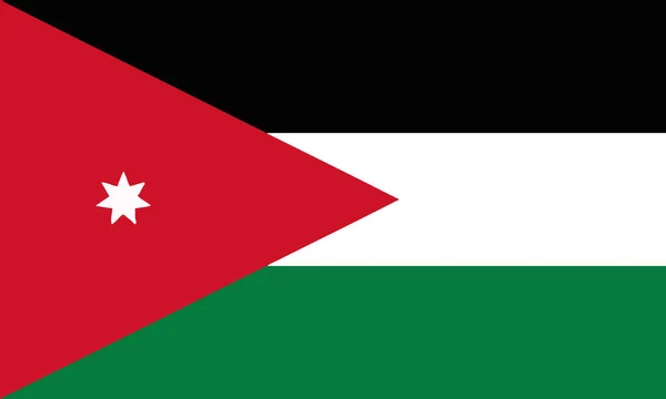 Illustration Détaillée Drapeau National Jordanie — Image vectorielle