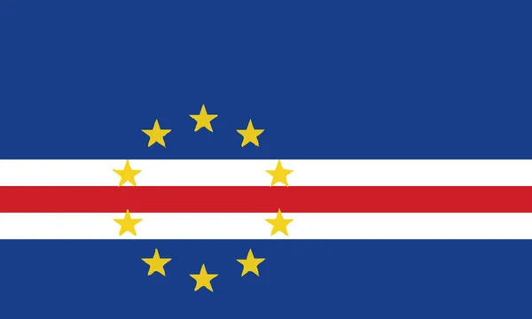 Detaillierte Abbildung Nationalflagge Cape Verde — Stockvektor