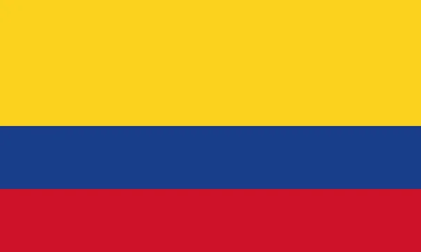 Detaillierte Abbildung Kolumbiens Nationalflagge — Stockvektor