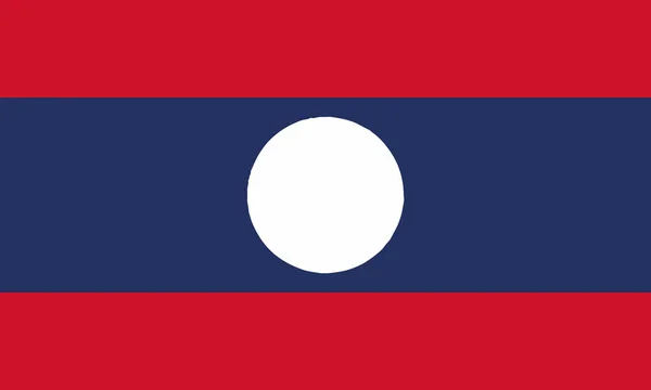 Detaillierte Abbildung Nationalflagge Laos — Stockvektor