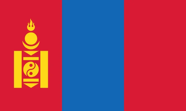 Gedetailleerde Illustratie Nationale Vlag Mongolië — Stockvector