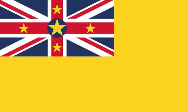 Detaillierte Abbildung Nationale Flagge Niue — Stockvektor