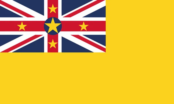 Ilustração Detalhada Bandeira Nacional Niue — Vetor de Stock