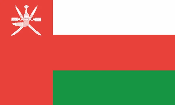 Gedetailleerde Illustratie Nationale Vlag Oman — Stockvector