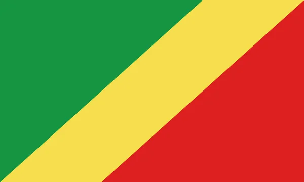 Ilustración Detallada Bandera Nacional República Del Congo — Vector de stock