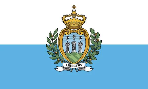 Gedetailleerde Illustratie Nationale Vlag San Marino — Stockvector