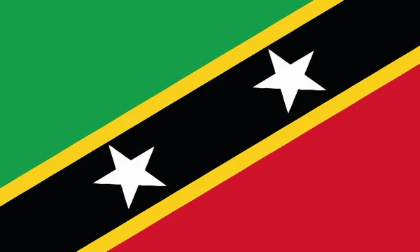 Ilustrasi Detail Bendera Nasional Kitts Dan Nevis - Stok Vektor