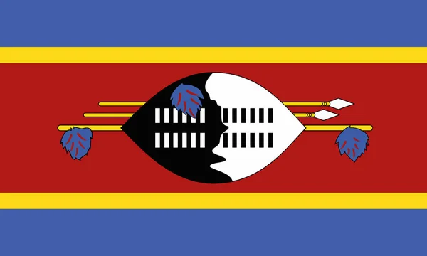 Gedetailleerde Illustratie Nationale Vlag Swaziland — Stockvector