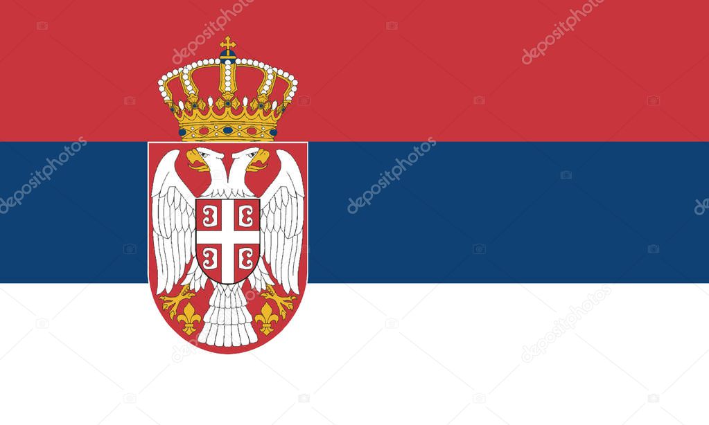 Detailed Illustration National Flag Serbia