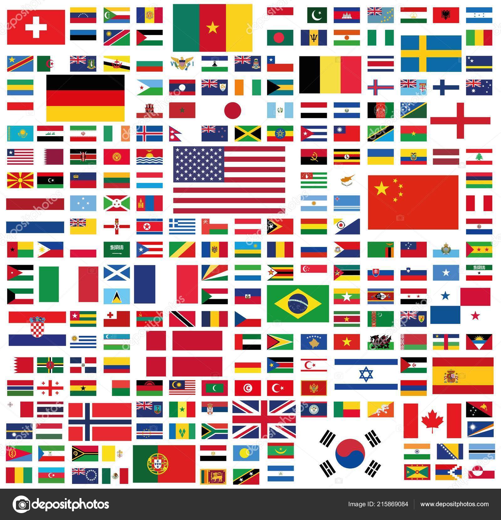 Tous Les Drapeaux Nationaux Monde Avec Des Noms Haute Qualité Image