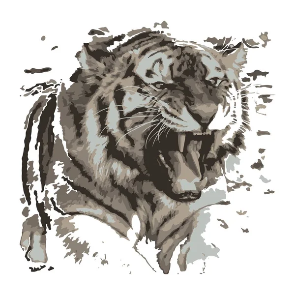 Dibujo Creativo Tigre Arte Inspira Gente Este Dibujo Tigre Gran — Archivo Imágenes Vectoriales