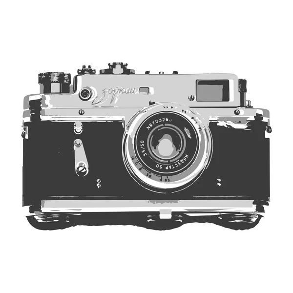 Creative Drawing Retro Camera Art Inspires People Drawing Camera Great — Stock Vector