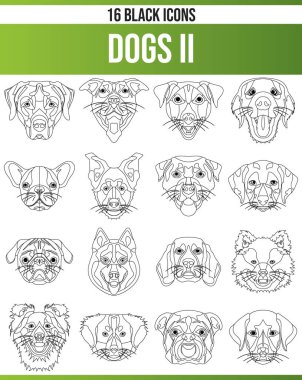 Siyah sembollerin / kutsal kişilerin resmi üstünde köpek. Bu simge kümesidir yaratıcı insanlar ve grafik tasarımları köpek sayısında isteyen tasarımcılar için mükemmel