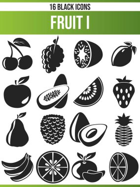 Siyah sembollerin / meyve simgeler. Bu simge kümesidir yaratıcı insanlar ve grafik tasarımları meyve tema isteyen tasarımcılar için mükemmel