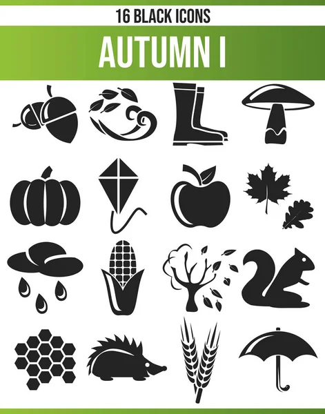 Black Pictograms Icons Fall Icon Set Perfect Creative People Designers — Stock Vector