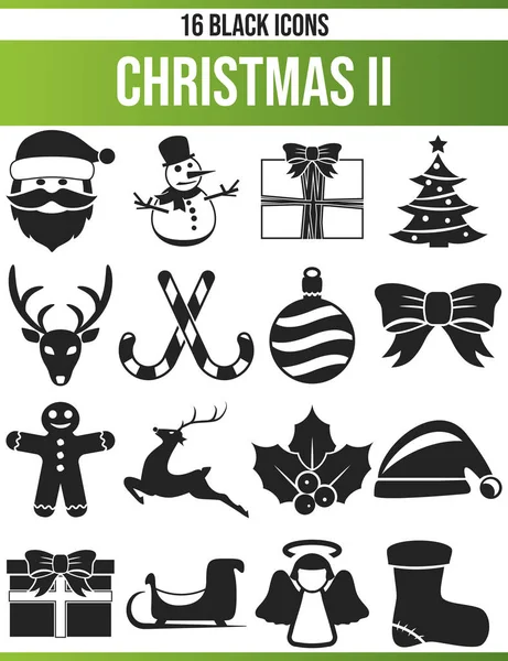 Fekete Piktogramok Ikonok Karácsony Ikon Tökéletes Kreatív Emberek Tervezők Akiknek — Stock Vector