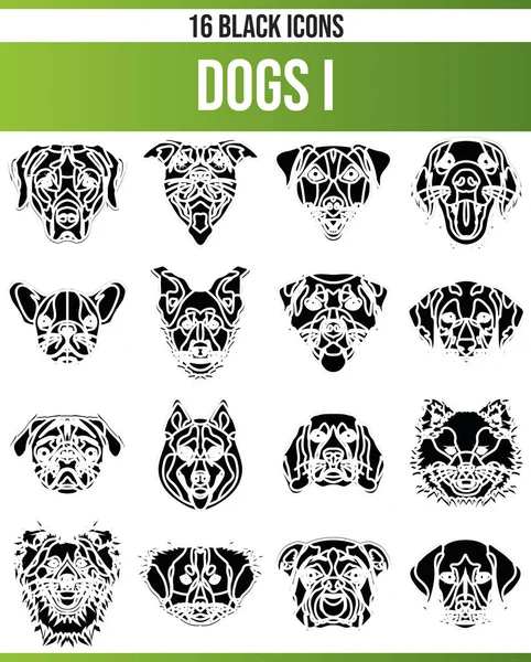 Schwarze Piktogramme Symbole Auf Hund Dieses Icon Set Ist Perfekt — Stockvektor