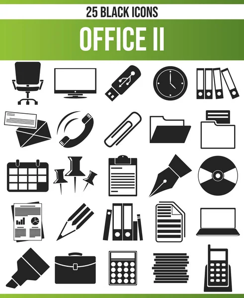 Μαύρο Εικονογράμματα Εικονίδια Για Office Αυτό Εικονίδιο Που Είναι Τέλειο — Διανυσματικό Αρχείο