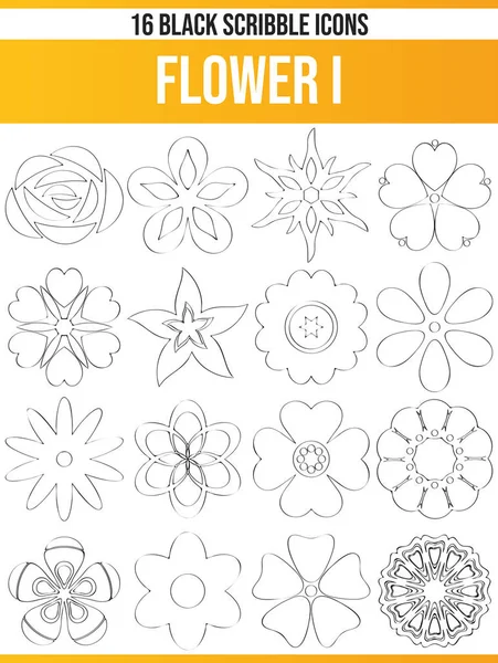 Black Pictograms Icons Flowers Icon Set Perfect Creative People Designers — Stock Vector