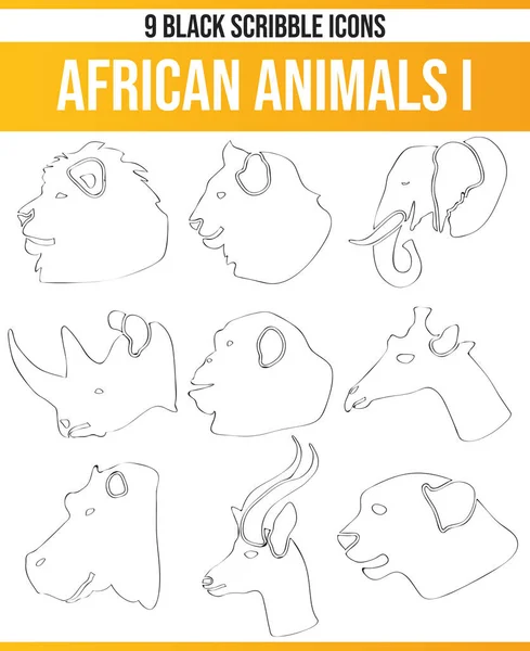 Fekete Piktoramme Ikonok Afrikai Állatokat Ikon Tökéletes Kreatív Embereket Tervezők — Stock Vector
