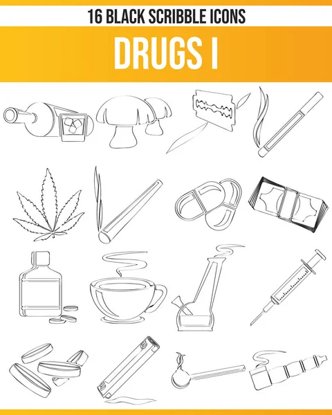 stock vector Black pictograms / icons on drugs. This icon set is perfect for creative people and designers who need the issue of addiction in their graphic designs