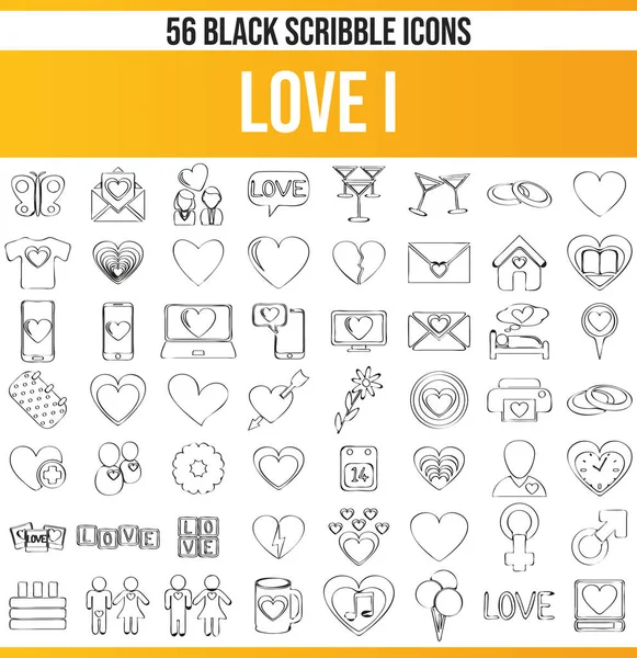 ピクトグラムをブラック 愛のアイコン このアイコン セットは創造的な人々 と自分たちのグラフィック デザインで心の問題を必要としているデザイナーに最適です — ストックベクタ