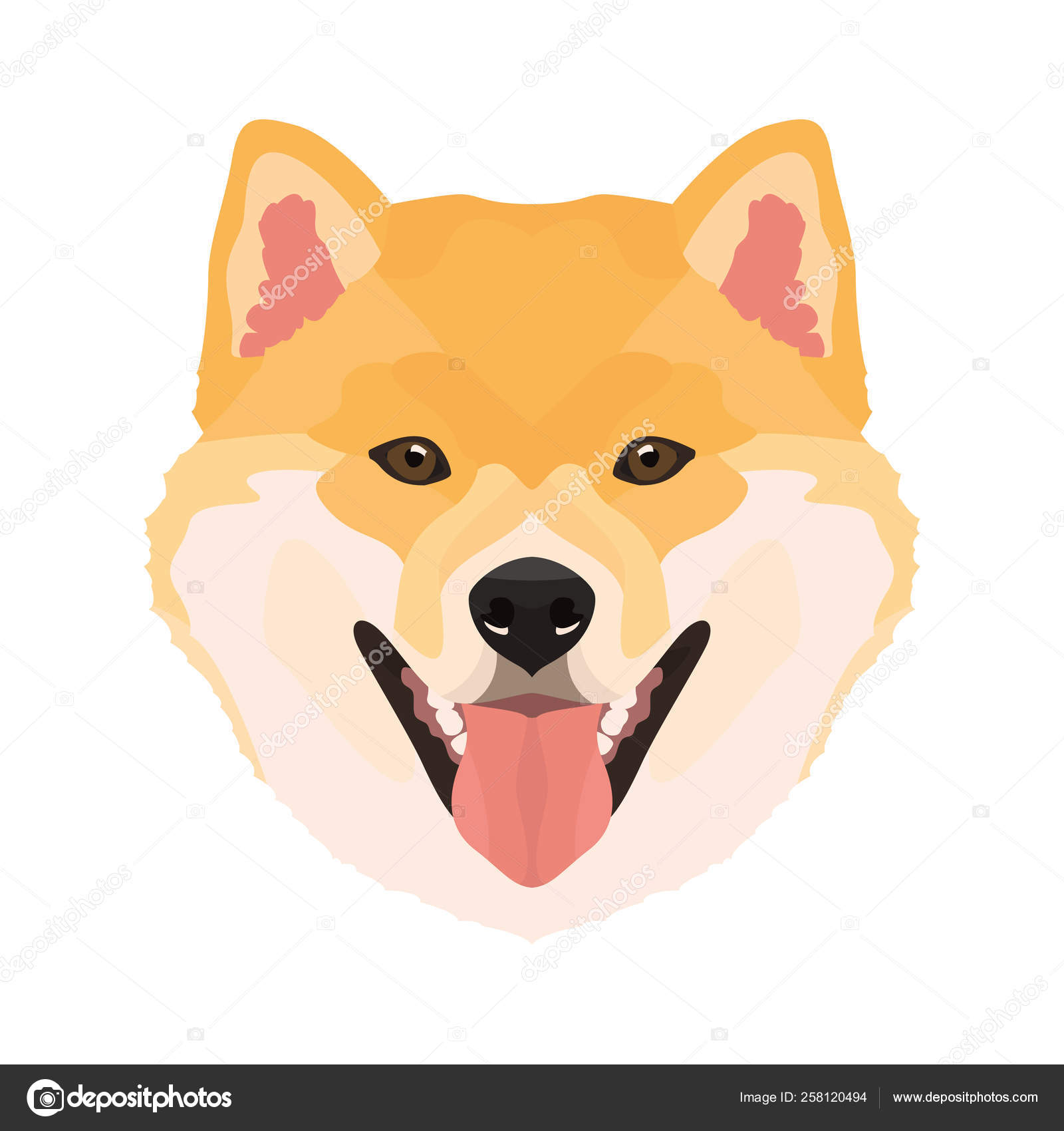 Illustration Shiba Inu Stock Vector Greenoptix 258120494