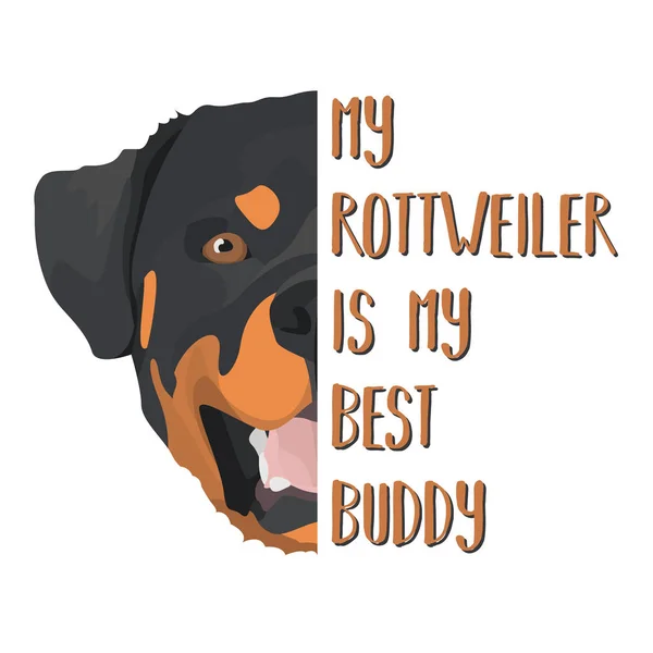 Mejor amigo Rottweiler — Vector de stock