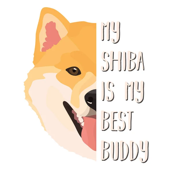 Mejor amigo Shiba Inu — Vector de stock