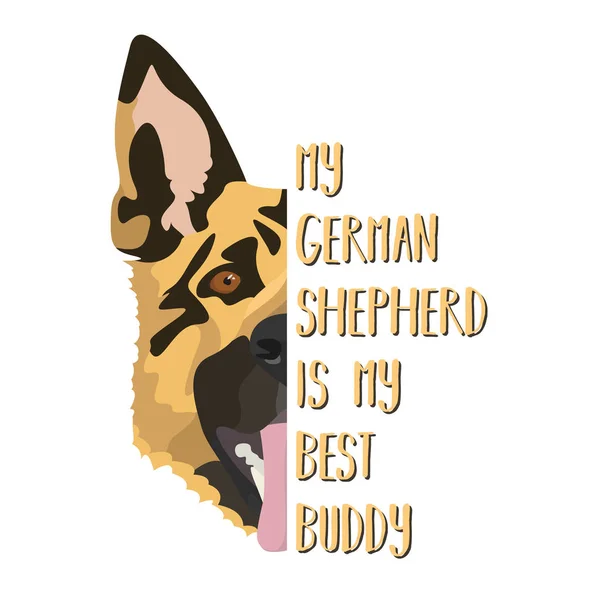Кращий друг Німецька вівчарка — стоковий вектор