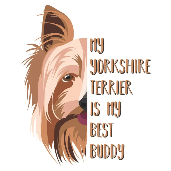 Beste vriend Yorkshire Terriër — Stockvector