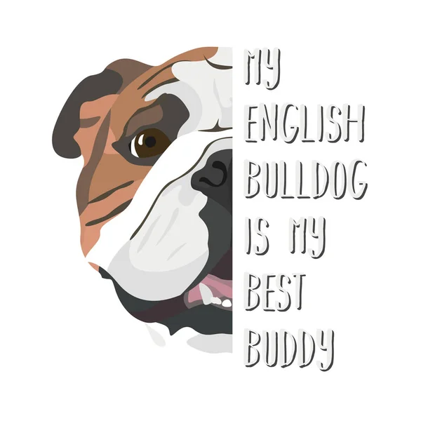 Mejor amigo Bulldog Inglés — Vector de stock