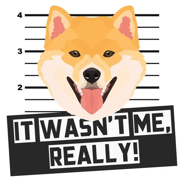 Mugshot mok schot Shiba Inu — Stockvector