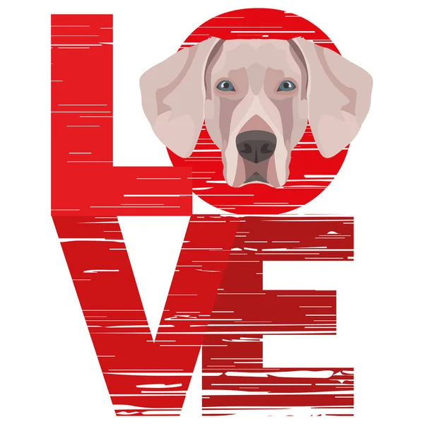 Love Weimaraner — Stock Vector