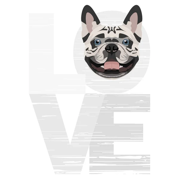 Love French Bulldog — Stock Vector