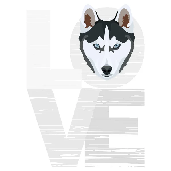 Amor Husky — Vector de stock