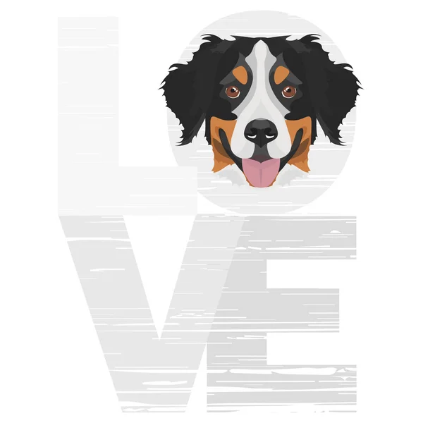 Amor Bernese perro de montaña — Vector de stock