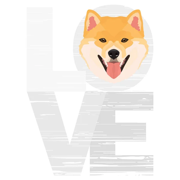 Liefde Shiba Inu — Stockvector