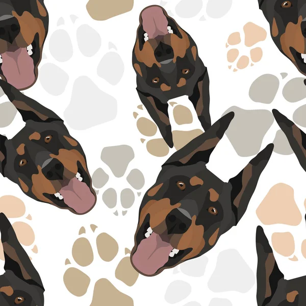 Pattern Dog Paws Doberman