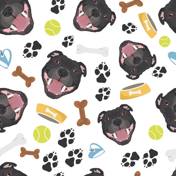 Lachende hond Staffordshire Bull Terrier — Stockvector