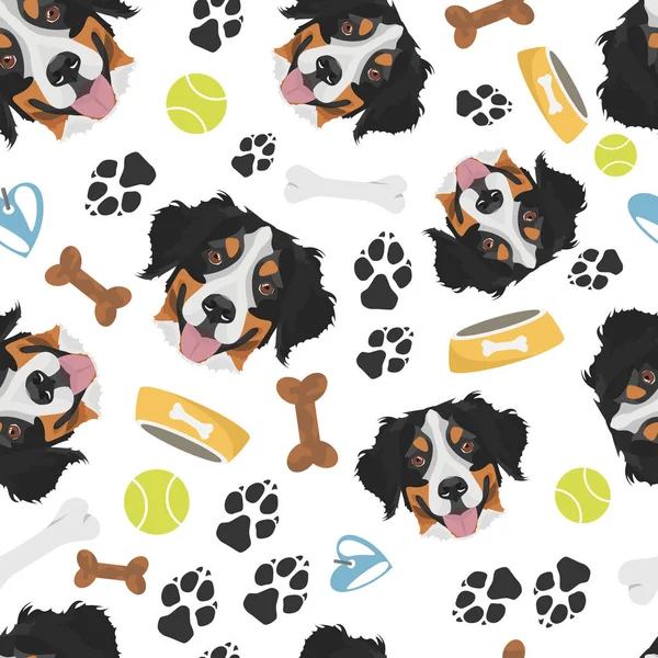 Smiling Dog Bernese Mountain Dog — Stock Vector