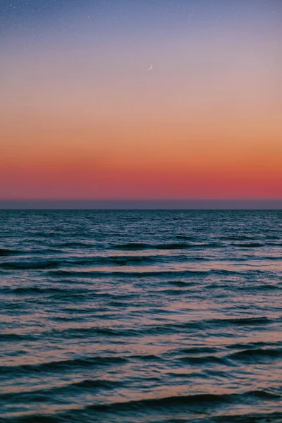 Bellissimo Paesaggio Marino Con Acqua Pulita Tramonto — Foto Stock