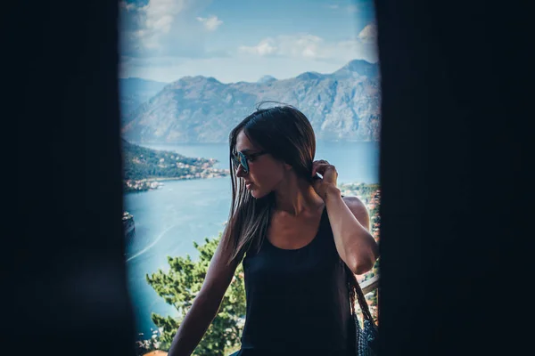 Portrait Young Sensual Woman Posing Outdoors — Stock Photo, Image