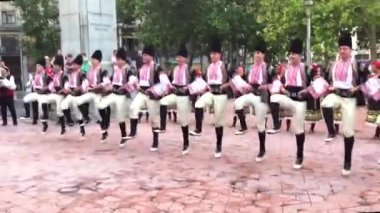 Belgrade, Sırbistan - 4 Temmuz, 2017 - Belgrad Ödülü 2017 Uluslararası Halk dansları ve müzik festivali