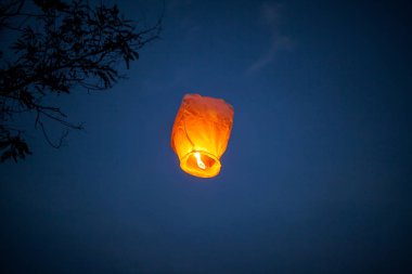 Chinese flying lantern Festival clipart