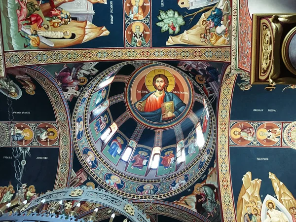 Belgrade Sérvia Abril 2018 Belo Afresco Interior Igreja Santa Sava — Fotografia de Stock