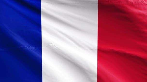 Close Vista Bandeira França Segundo Plano — Vídeo de Stock