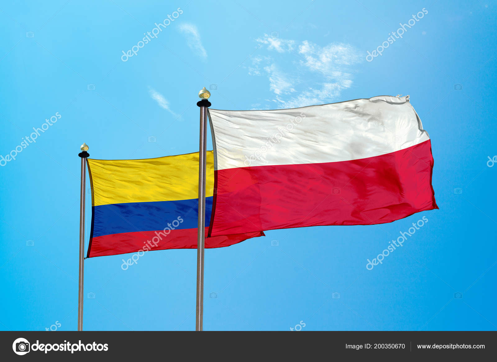 Poland Columbia Flag Mast Stock Photo Image By C Alexandermils Poland Columbia Flag Mast Stock Photo Image By C Alexandermils